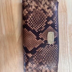 Michael Kors Brown Snake Pattern Clutch